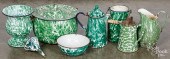 EIGHT PIECES OF GREEN GRANITEW