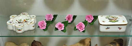 EIGHT PIECES OF HEREND PORCELAIN.