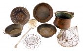 EIGHT PIECES OF METAL COOKWARE