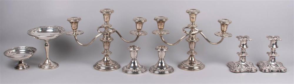 EIGHT PIECES OF WEIGHTED SILVER AND