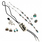 EIGHT PIECES SILVER AND SOUTHW