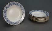 EIGHT PORCELAIN RIMMED SOUPS,