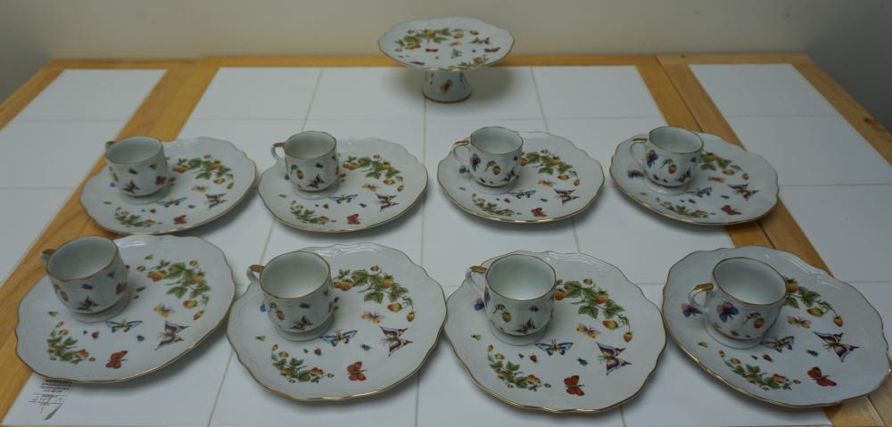 EIGHT PORCELAIN TWO-PIECE SNACK