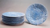 EIGHT PORTUGUESE BLUE GLAZED S