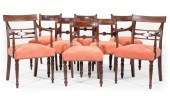 EIGHT REGENCY CARVED MAHOGANY