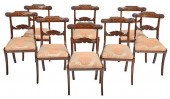 EIGHT REGENCY STYLE BRASS INLA