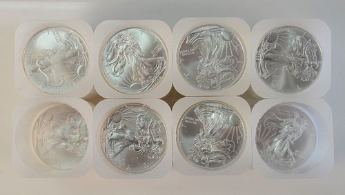 EIGHT ROLLS OF SILVER, TO INCLUDE 2