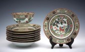 EIGHT ROSE CANTON BOWLS PLUS O