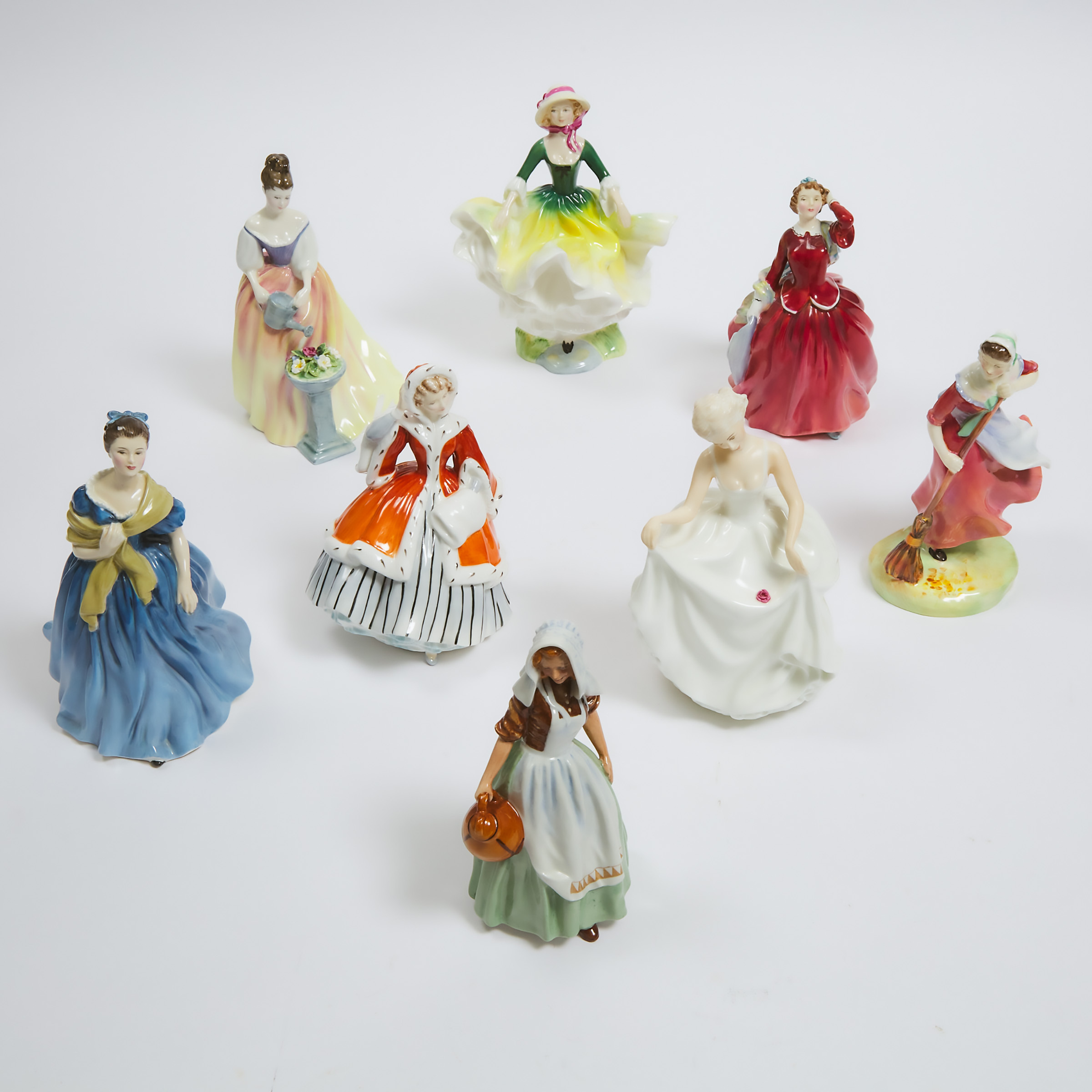 Eight Royal Doulton Figures, 20th