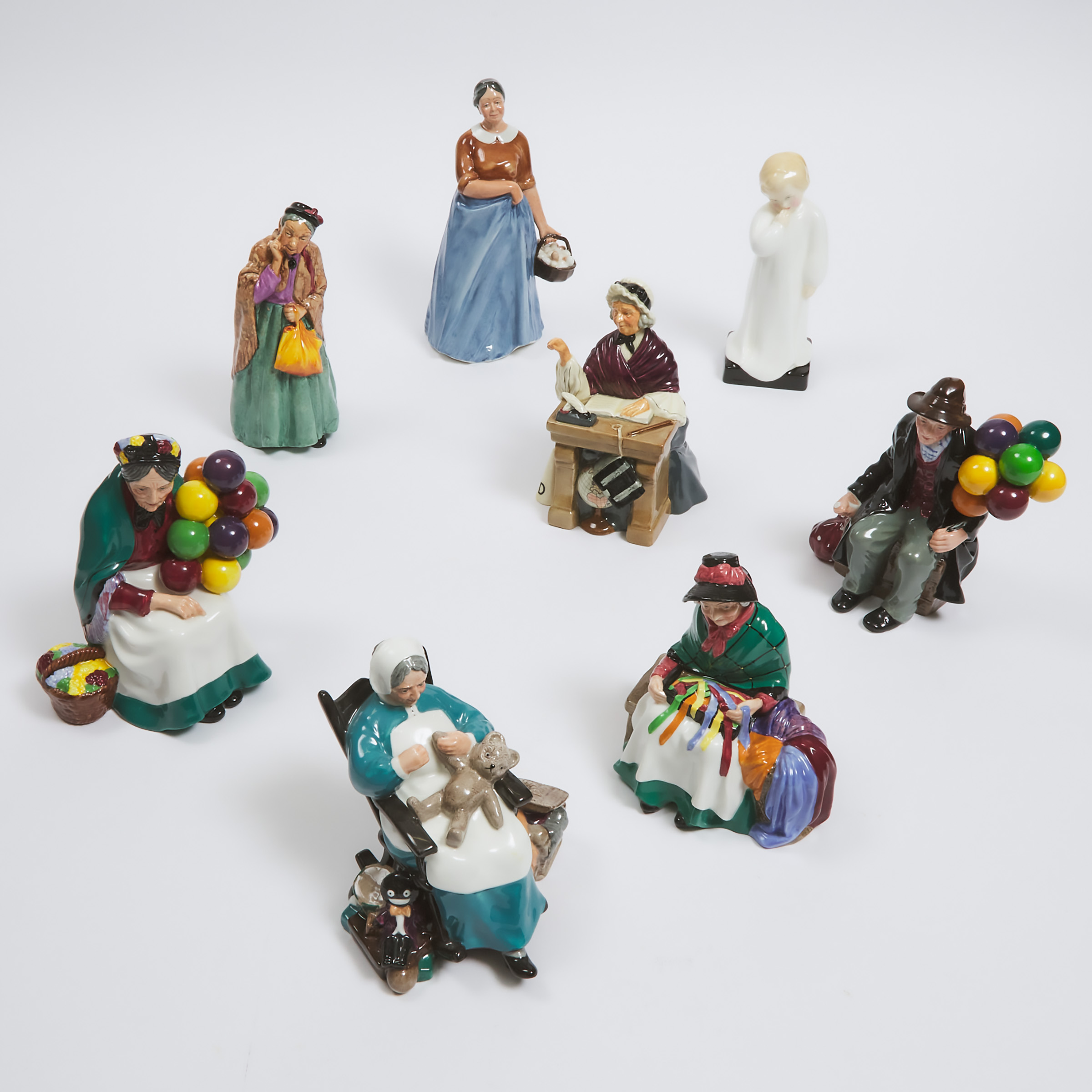 Eight Royal Doulton Figures, 20th