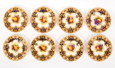 Eight Royal Worcester cabinet