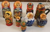 EIGHT RUSSIAN LACQUERED NESTIN