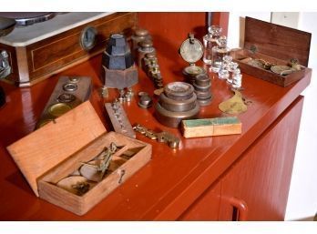 Eight sets of antique scale