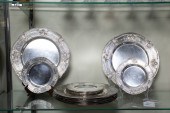 EIGHT SHEFFIELD PLATE CHARGERS