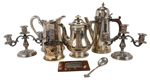 EIGHT SILVER TABLE ITEMSincluding