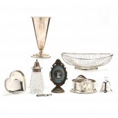EIGHT SILVERPLATE AND DECORATI