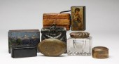 EIGHT SNUFF BOXES AND HOUSEHOL
