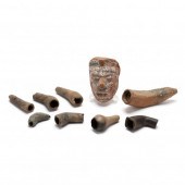 EIGHT SOUTHEASTERN INDIAN PIPE