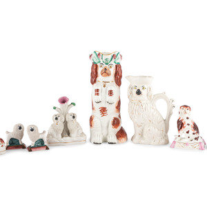 Eight Staffordshire Glazed