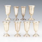 EIGHT STERLING SILVER CORDIALS