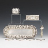 EIGHT STERLING SILVER DESK STU