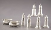 Eight Sterling Silver Salt and