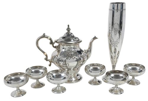 EIGHT STERLING TABLE ITEMSAmerican,