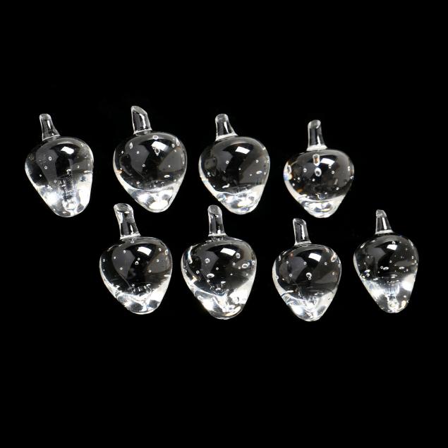 EIGHT STEUBEN CRYSTAL