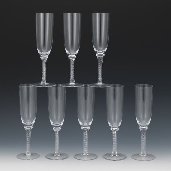 EIGHT STEUBEN STYLE CRYSTAL AIR