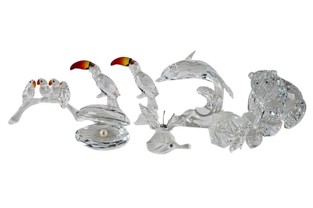 EIGHT SWAROVSKI SILVER CRYSTAL