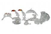 EIGHT SWAROVSKI SILVER CRYSTAL