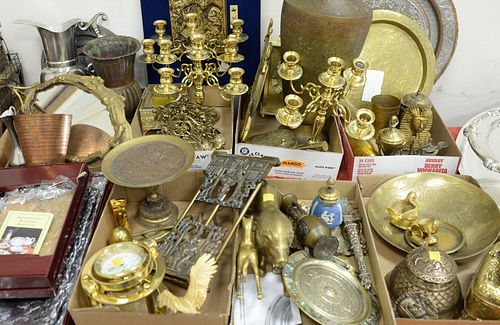 EIGHT TRAY LOTS OF BRASS TO INCLUDE