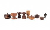 EIGHT TREENWARE WOODEN DOMESTI