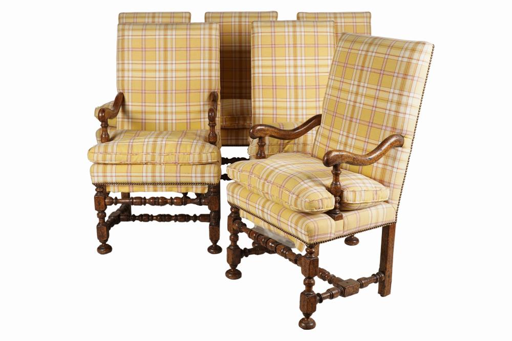 EIGHT UPHOLSTERED DINING