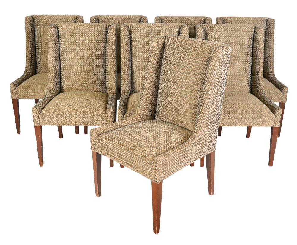 EIGHT UPHOLSTERED DINING