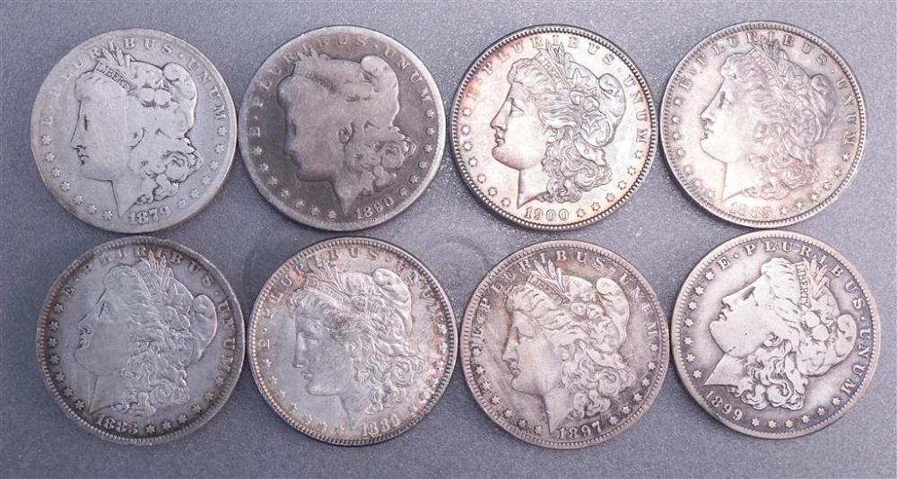EIGHT U.S. MORGAN SILVER