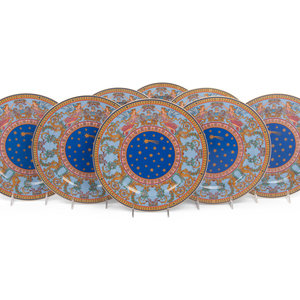 Eight Versace Porcelain Christmas