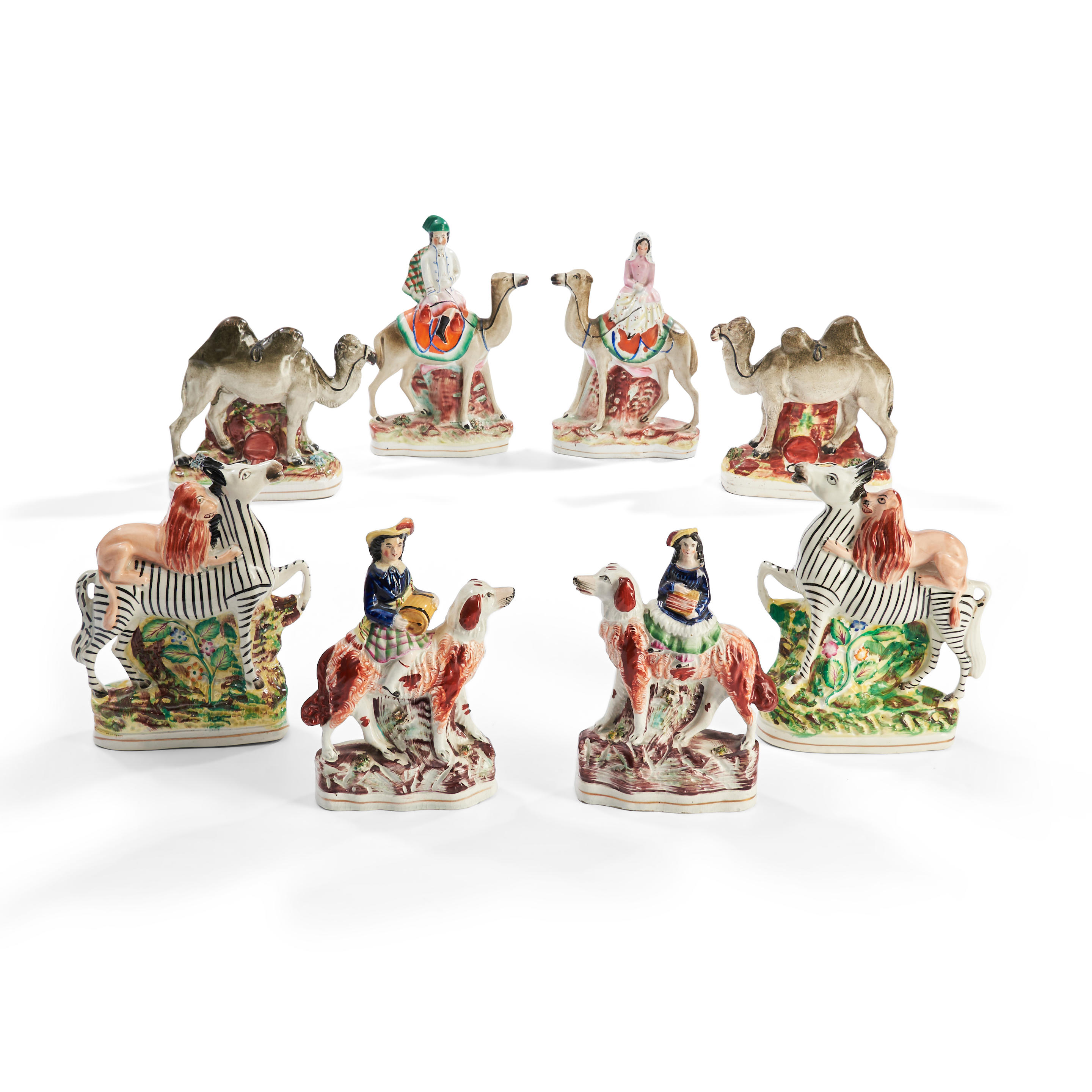 EIGHT VICTORIAN STAFFORDSHIRE