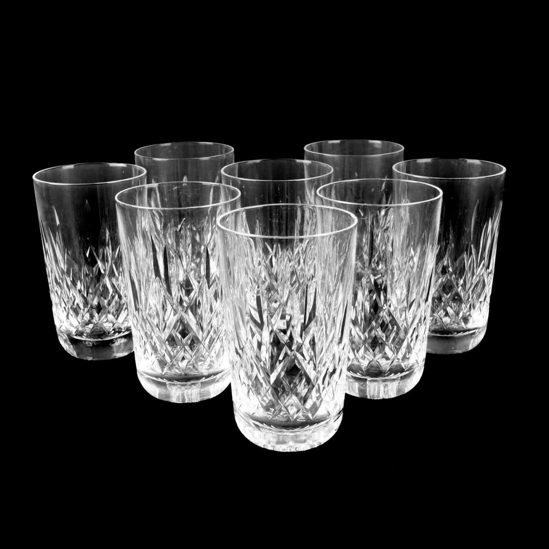 EIGHT VINTAGE WATERFORD 12 OZ