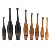 EIGHT VINTAGE WOODEN INDIAN CL