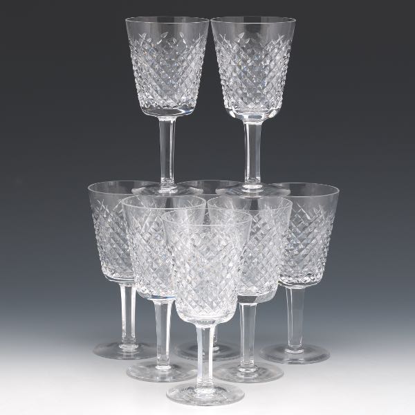 EIGHT WATERFORD CRYSTAL WHITE