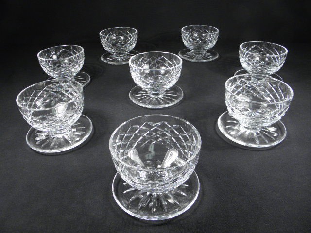 Eight Waterford cut crystal