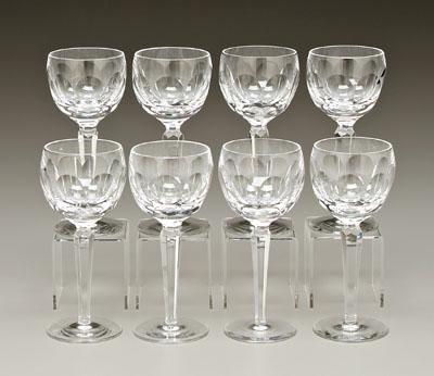 Eight Waterford wine glasses: