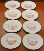 EIGHT WEDGWOOD RED TRANSFER DE