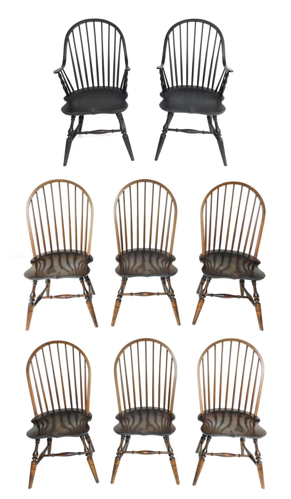 EIGHT WINDSOR CHAIRS BY THE WINDSOR