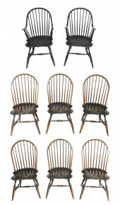 EIGHT WINDSOR CHAIRS BY THE WI