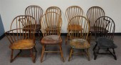 EIGHT WINDSOR TURNED MAPLE, HI