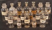 EIGHTEEN APOTHECARY GLASS BOTT