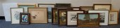EIGHTEEN ASSORTED FRAMES AND W