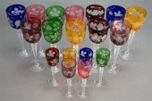EIGHTEEN BOHEMIAN VARI-COLOR-T